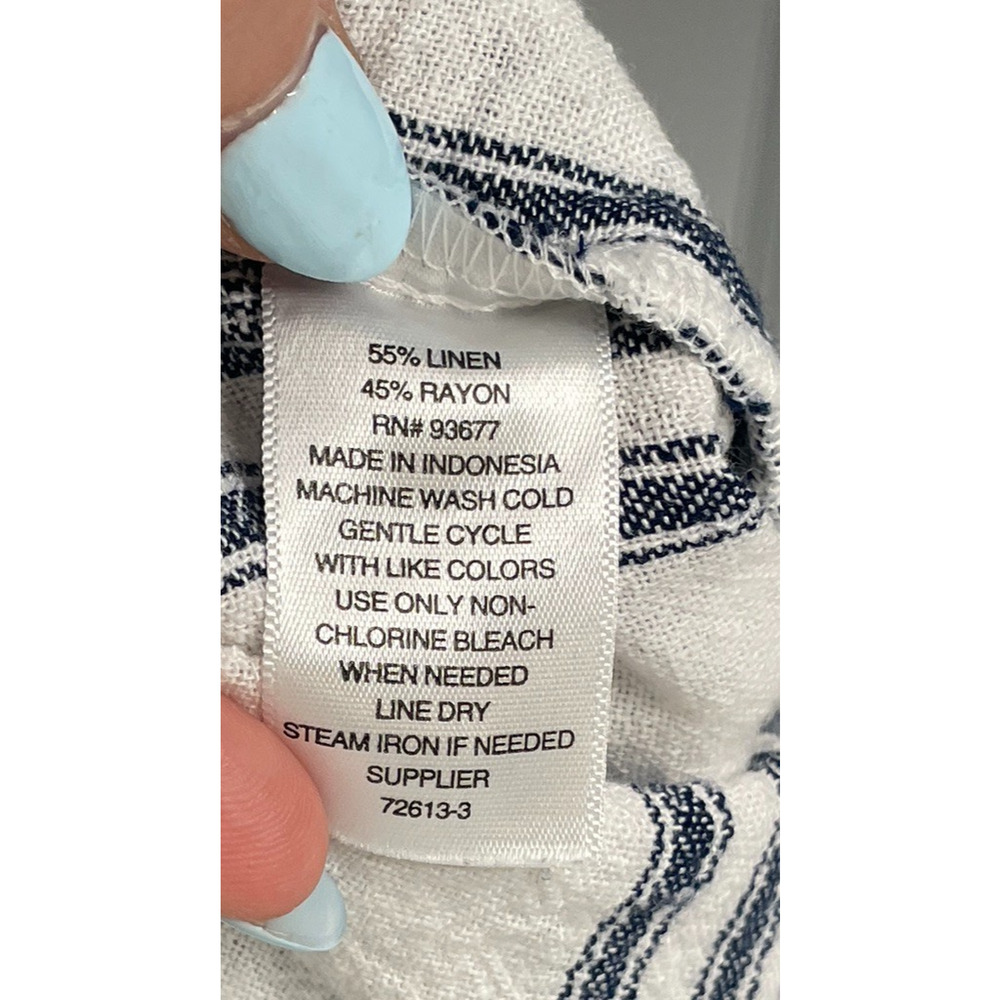 a.n.a Women's Sleeveless Stripe Button Side Tank Top Size 1X Lagenlook Coastal - Picture 9 of 9